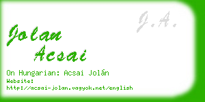 jolan acsai business card